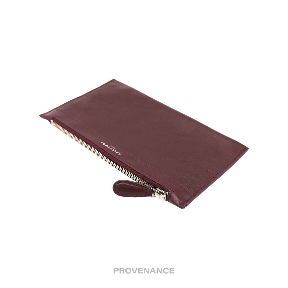 🔴 Balenciaga Zip Pouch Wallet - Bordeaux Leather - Picture 4 of 6